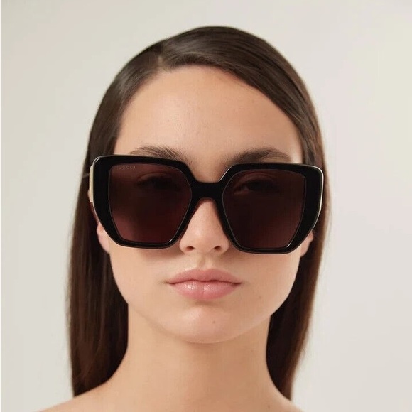 NEW GUCCI WOMEN BLACK SUNGLASSES - Picture 3 of 9